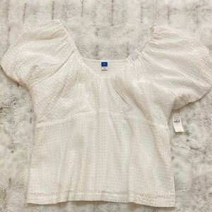 Old Navy White Puff Sleeve Top